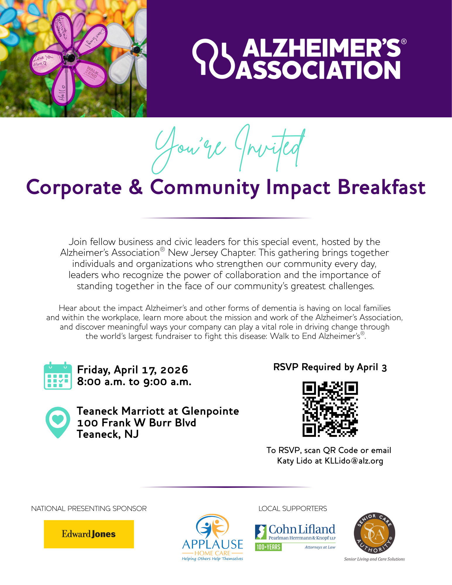 Cohn Lifland is a Proud Supporter of the Alzheimer’s Association® New Jersey Chapter